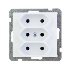 AS Gniazdo potrójne b/u 2.5A EURO białe GP-3G/m/00