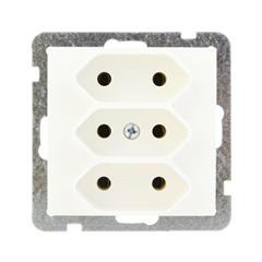 AS Gniazdo potrójne b/u 2.5A EURO ecru GP-3G/m/27