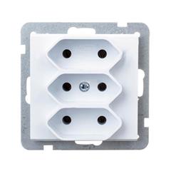 SONATA Gniazdo potrójne EURO biały b/u 2,5A IP20 GP-3R/m/00