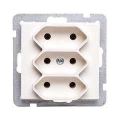 SONATA Gniazdo potrójne EURO ecru b/u 2,5A IP20 GP-3R/m/27
