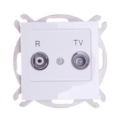 AS Gniazdo antenowe RTV przelotowe ZAP-10-dB białe GPA-10GP/m/00