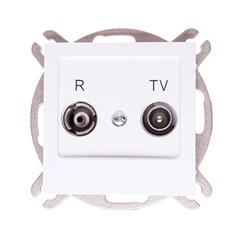 AS Gniazdo antenowe RTV zakończeniowe ZAK-10 białe GPA-10GPZ/m/00