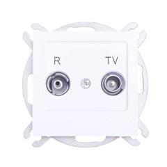 AS Gniazdo antenowe RTV przelotowe ZAP-16-dB białe GPA-16GP/m/00