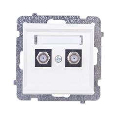 SONATA Gniazdo antenowe podwójne typu F ecru GPA-2RF/m/27