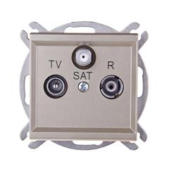 SONATA Gniazdo antenowe RTV-SAT końcowe szampański złoty GPA-RS/m/39