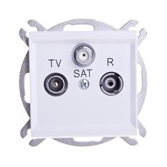 SONATA Gniazdo antenowe RTV-SAT przelotowe białe GPA-RSP/m/00