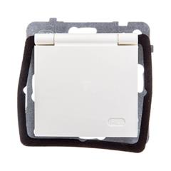 AS Gniazdo pojedyncze z/u 16A IP44 z klapką i przesłonami ecru GPH-1GZP/m/27/w