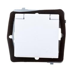 SONATA Gniazdo hermetyczne pojedyncze białe z/u 16A IP44 klapka biała GPH-1RZ/m/00/w