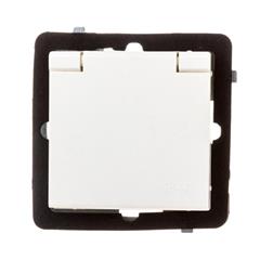 SONATA Gniazdo hermetyczne pojedyncze ecru z/u 16A IP44 klapka ecru GPH-1RZ/m/27/w