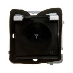 SONATA Gniazdo hermetyczne pojedyncze srebro mat z/u 16A IP44 GPH-1RZ/m/38/d