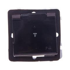 SONATA Gniazdo hermetyczne pojedyncze czekoladowy metalik z/u 16A IP44 GPH-1RZ/m/40/d