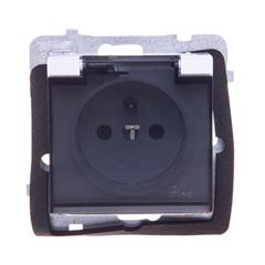 SONATA Gniazdo hermetyczne pojedyncze białe z/u 16A IP44 z przesłonami GPH-1RZP/m/00/d