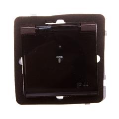 SONATA Gniazdo hermetyczne pojedyncze czekoladowy metalik z/u 16A IP44 z przesłonami GPH-1RZP/m/40/d