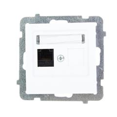 AS Gniazdo komputerowe pojedyncze kat. 5e białe GPK-1G/K/m/00