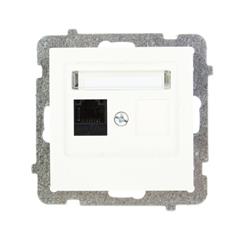 AS Gniazdo komputerowe pojedyncze kat. 5e ecru GPK-1G/K/m/27