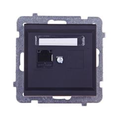 SONATA Gniazdo komputerowe pojedyncze RJ45 kat.5e czarny metalik KRONE GPK-1R/K/m/33