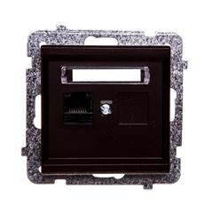SONATA Gniazdo komputerowe pojedyncze RJ45 kat.5e czekoladowy metalik KRONE GPK-1R/K/m/40