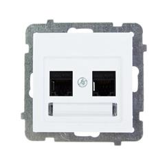 AS Gniazdo komputerowe podwójne kat. 5e białe GPK-2G/K/m/00