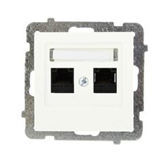 AS Gniazdo komputerowe podwójne kat. 5e ecru GPK-2G/K/m/27
