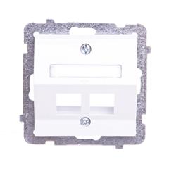 AS Obudowa gniazda komputerowego podwójnego biała GPK-2GS/p/00
