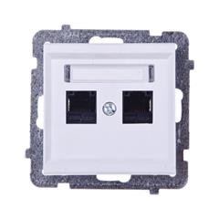 SONATA Gniazdo komputerowe podwójne 2xRJ45 kat.5e białe KRONE GPK-2R/K/m/00