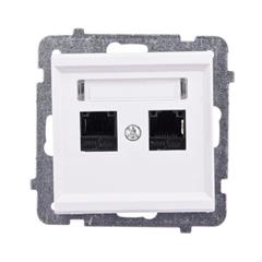 SONATA Gniazdo komputerowe podwójne 2xRJ45 kat.5e ecru KRONE GPK-2R/K/m/27