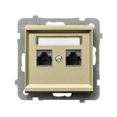 SONATA Gniazdo komputerowe podwójne 2xRJ45 kat.5e szampański złoty KRONE GPK-2R/K/m/39