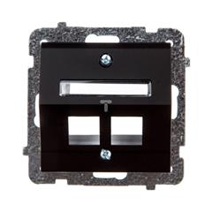 SONATA Obudowa gniazda komputerowego podwójnego czarny metalik bez gniazd GPK-2RS/p/33