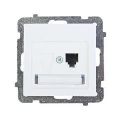 AS Gniazdo telefoniczne pojedyncze białe GPT-1G/m/00