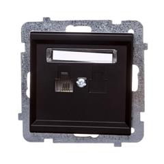 SONATA Gniazdo telefoniczne pojedyncze RJ11 czarny metalik GPT-1R/m/33