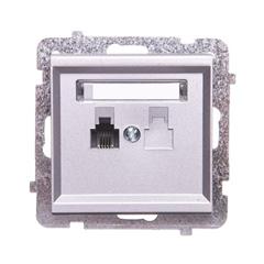 SONATA Gniazdo telefoniczne pojedyncze RJ11 srebro mat GPT-1R/m/38