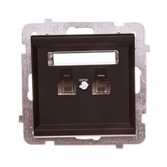 SONATA Gniazdo telefoniczne podwójne RJ11 niezlaeżne czarny metalik GPT-2RN/m/33