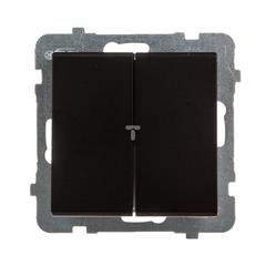 SONATA Łącznik schodowy podwójny 16AX czarny metalik IP20 ŁP-10R/m/33