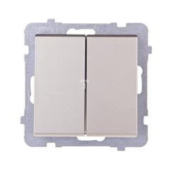 SONATA Łącznik schodowy podwójny 16AX szampański złoty IP20 ŁP-10R/m/39