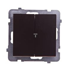 SONATA Łącznik schodowy podwójny 16AX czekoladowy metalik IP20 ŁP-10R/m/40