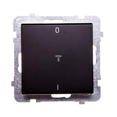 SONATA Łącznik dwubiegunowy 16AX czarny metalik IP20 ŁP-11R/m/33