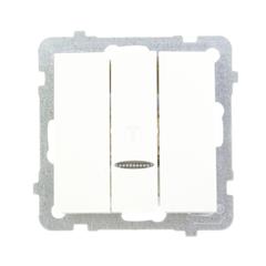 AS Łącznik potrójny z podświetleniem ecru ŁP-13GS/m/27