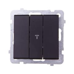 SONATA Łącznik potrójny 10AX czarny metalik IP20 ŁP-13R/m/33