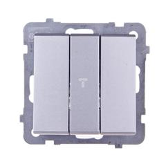 SONATA Łącznik potrójny 10AX srebro mat IP20 ŁP-13R/m/38