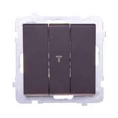 SONATA Łącznik potrójny 10AX czekoladowy metalik IP20 ŁP-13R/m/40