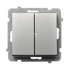 SONATA Łącznik podwójny zwierny 10AX srebro mat IP20 ŁP-17R/m/38