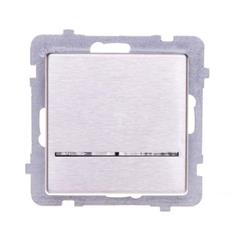 SONATA Łącznik jednobiegunowy 16AX stal inox IP20 z podświetleniem ŁP-1RMS/m/37