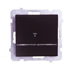 SONATA Łącznik jednobiegunowy 16AX czarny metalik IP20 z podświetleniem ŁP-1RS/m/33