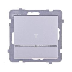 SONATA Łącznik jednobiegunowy 16AX srebro mat IP20 z podświetleniem ŁP-1RS/m/38