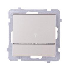 SONATA Łącznik jednobiegunowy 16AX szampański złoty IP20 z podświetleniem ŁP-1RS/m/39