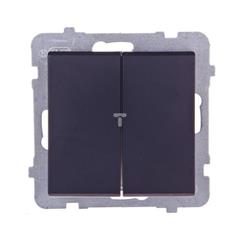 SONATA Łącznik świecznikowy 16AX czarny metalik IP20 ŁP-2R/m/33