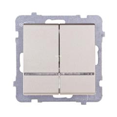 SONATA Łącznik świecznikowy 16AX szampański złoty IP20 z podświetleniem ŁP-2RS/m/39