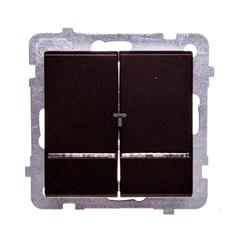 SONATA Łącznik świecznikowy 16AX czekoladowy metalik IP20 z podświetleniem ŁP-2RS/m/40