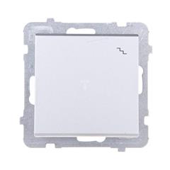 SONATA Łącznik schodowy pojedynczy 16AX srebro mat IP20 ŁP-3R/m/38