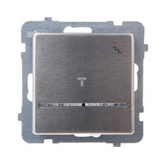 SONATA Łącznik schodowy pojedynczy 16AX stal inox IP20 z podświetleniem ŁP-3RMS/m/37